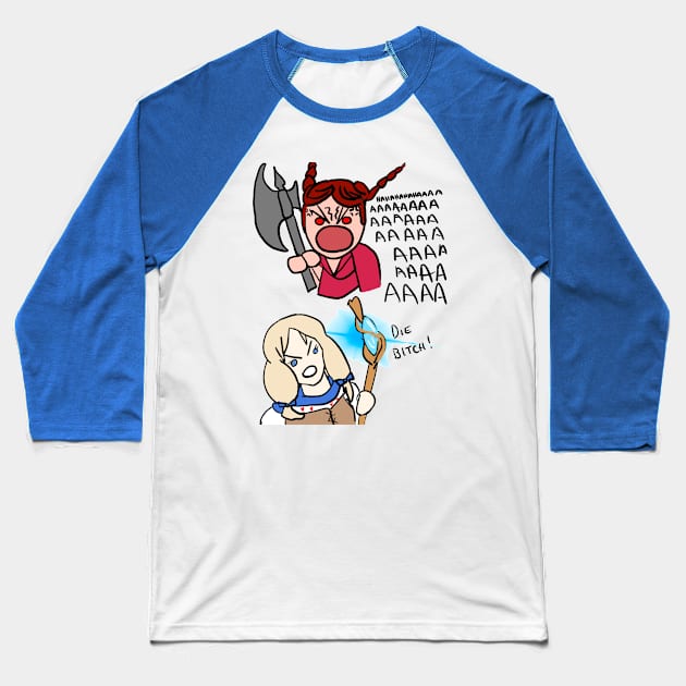 Hazeal versus Kelara Baseball T-Shirt by DorkTales